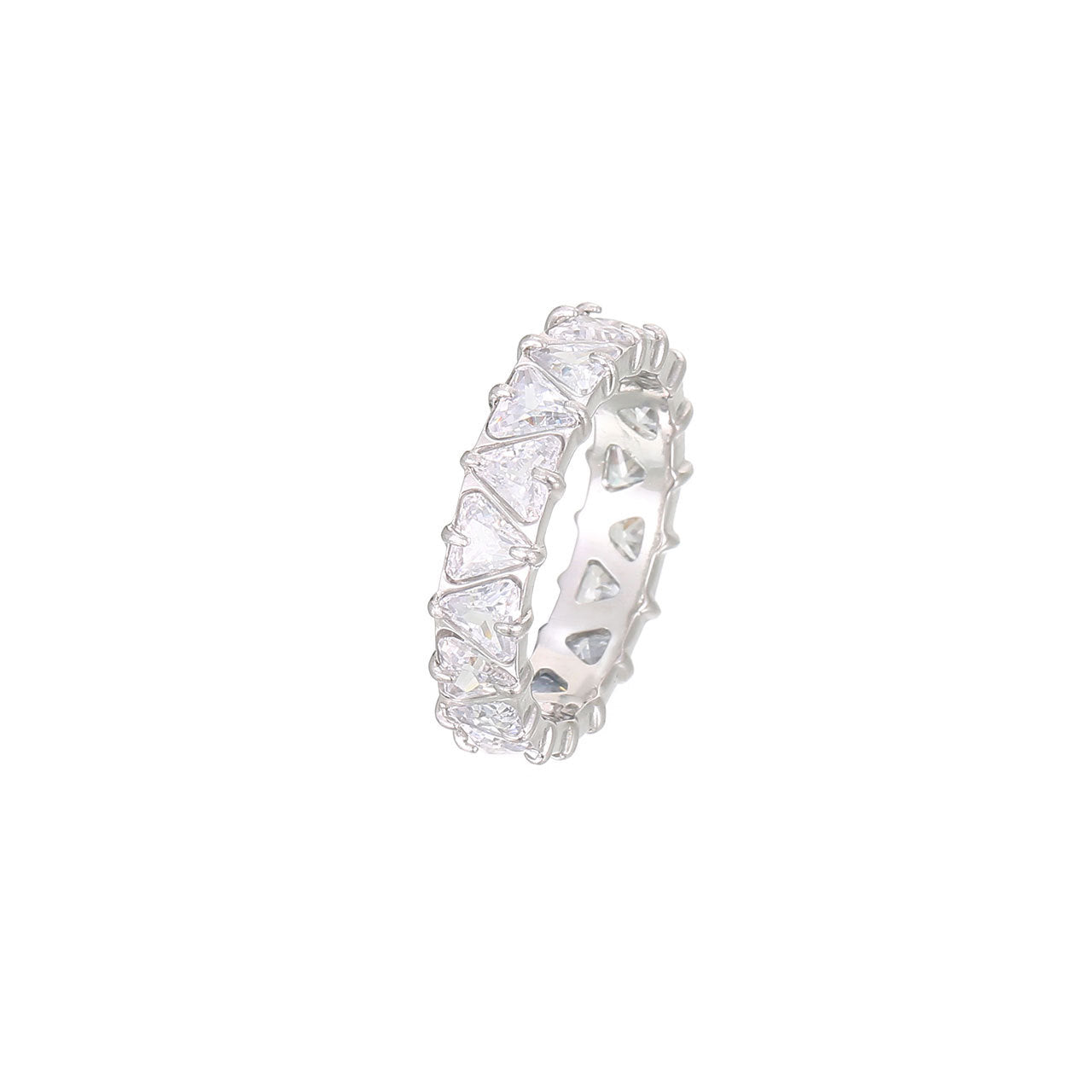 Herzring aus Titanstahl mit Zirkonia