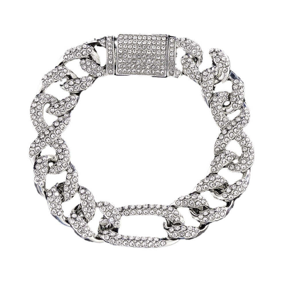 Kubanische Gliederkette mit Strass, 45 cm – Bild 5 | LuxeStyle