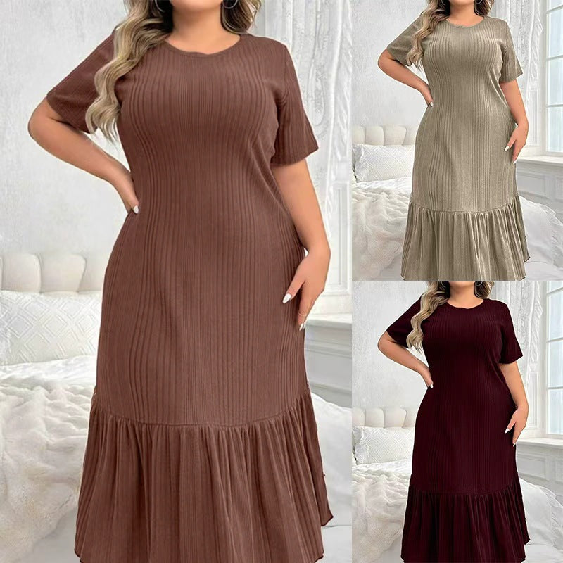 Damen-Kleid mit Streifen und Fishtail-Saum