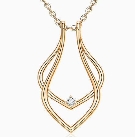 Minimalistische Halskette mit Ring-Halter-Anhänger, Damen – LuxeStyle