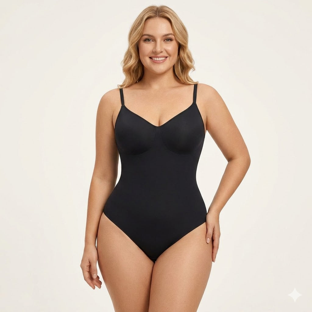 Nahtloser Jumpsuit mit bedeckter Brust