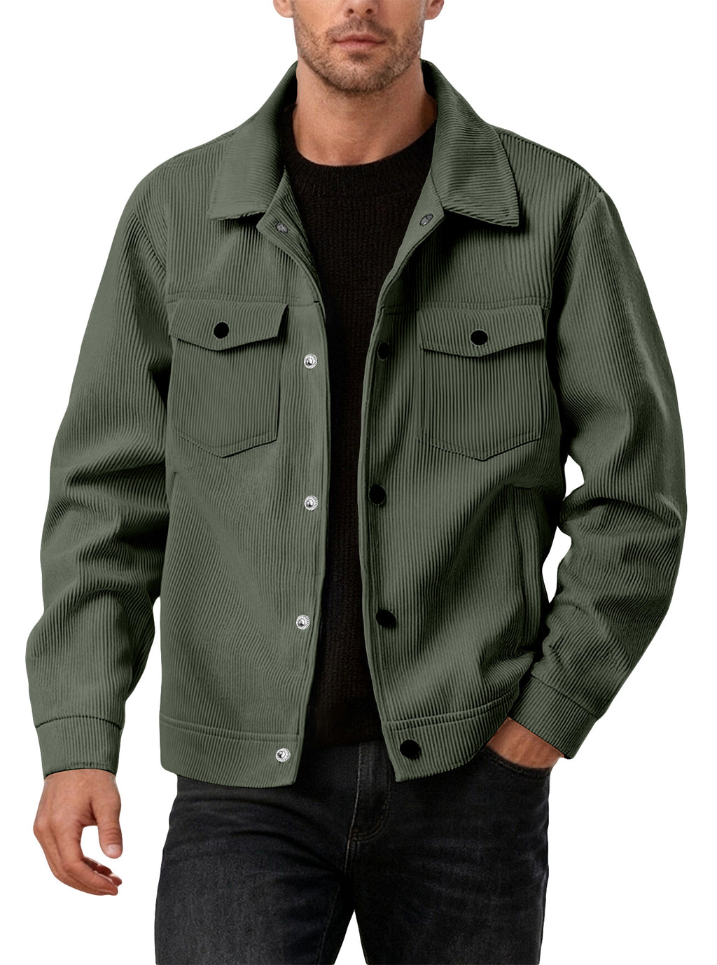 Sportliche Freizeitjacke mit Revers für Herren