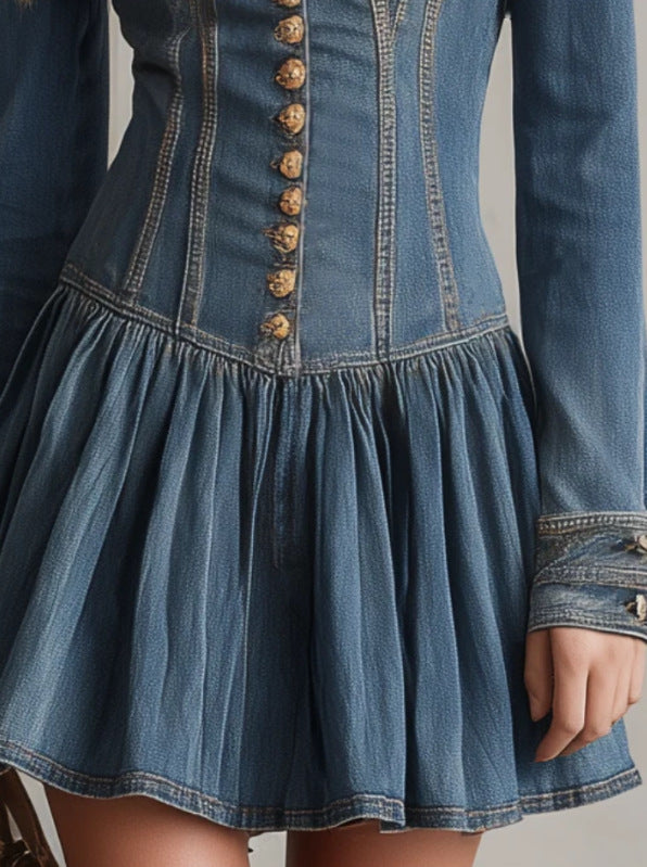 Mini-Short mit Rüschen aus Denim | LuxeStyle