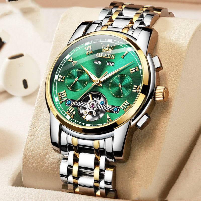 Wasserdichte Leucht-Herrenuhr mit Mechanikwerk – Bild 3 | LuxeStyle