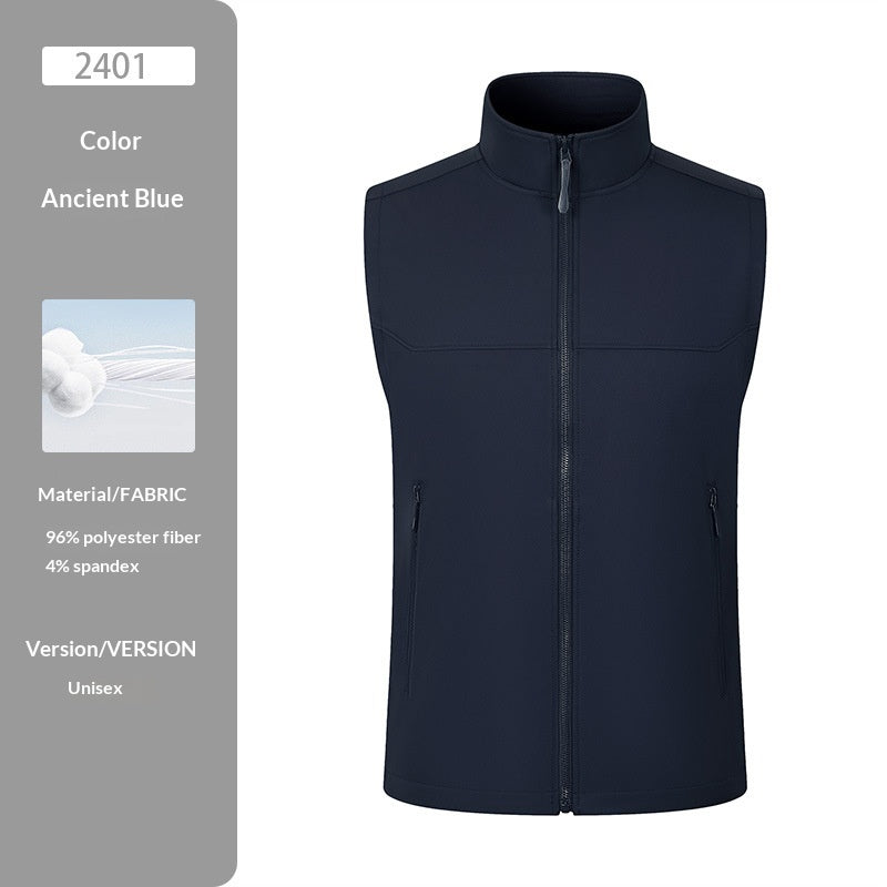 Softshell-Weste mit Stehkragen