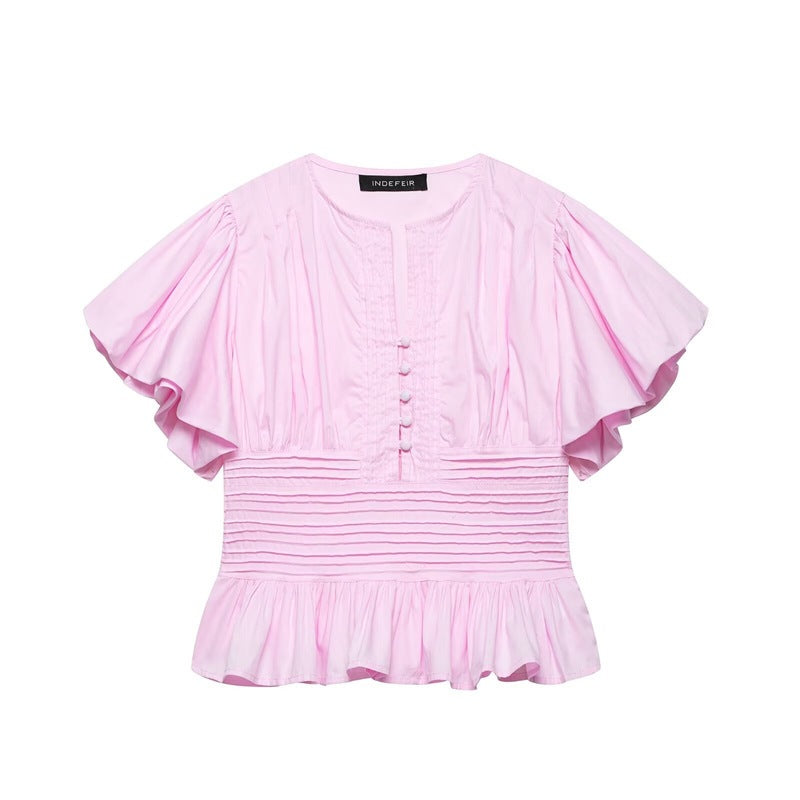 Elegante Bluse mit Rüschen und Puffärmeln – Bild 1 | LuxeStyle
