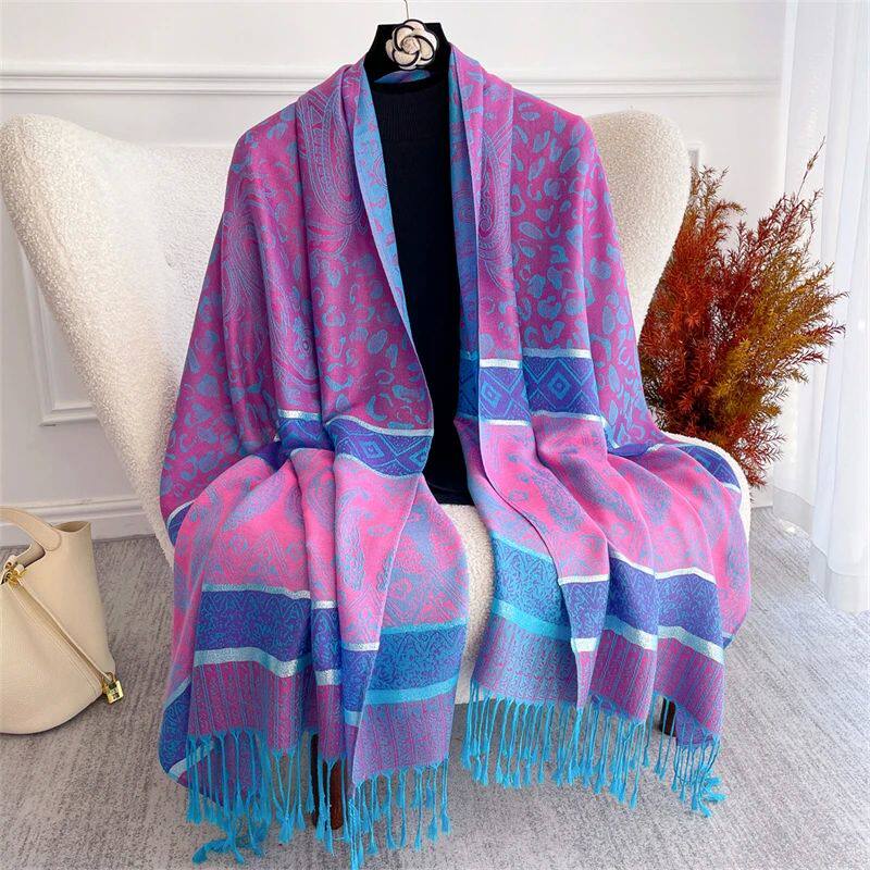 Bohemian Herbstschal aus Jacquard-Kaschmir