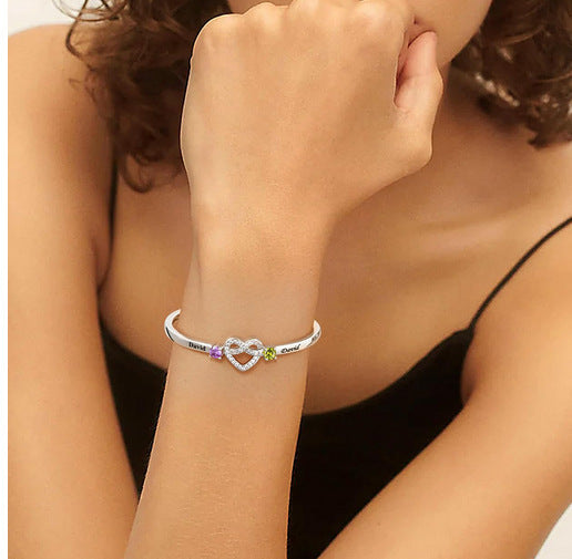 Personalisiertes Armband mit Geburtsstein und Gravur – Bild 7 | LuxeStyle