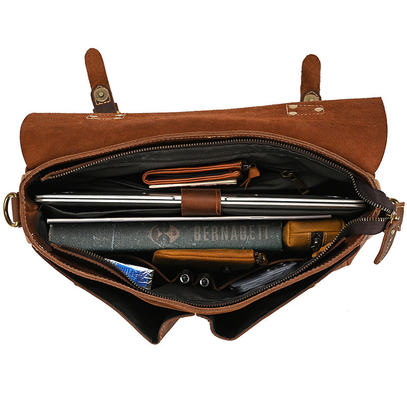 Retro Aktentasche aus Crazy Horse Leder – Bild 9 | LuxeStyle