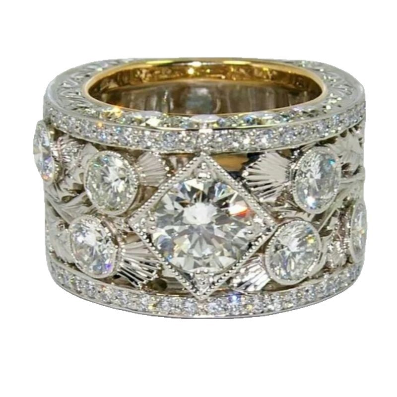 Moissanit-Ring mit breitem Band – Bild 5 | LuxeStyle