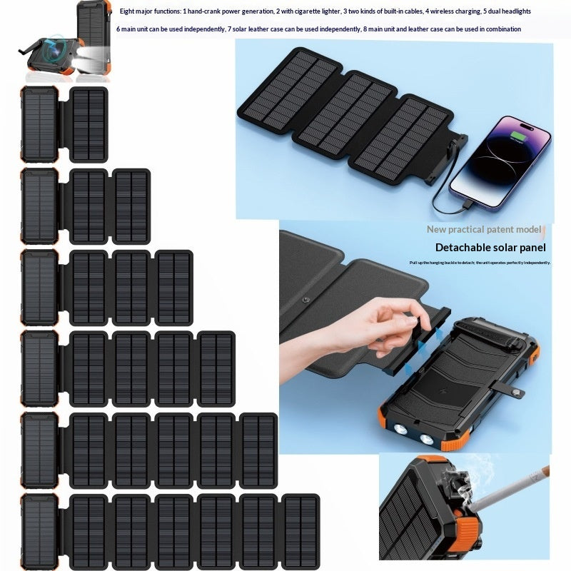 Outdoor Powerbank mit Solar- und Handkurbel-Ladegerät