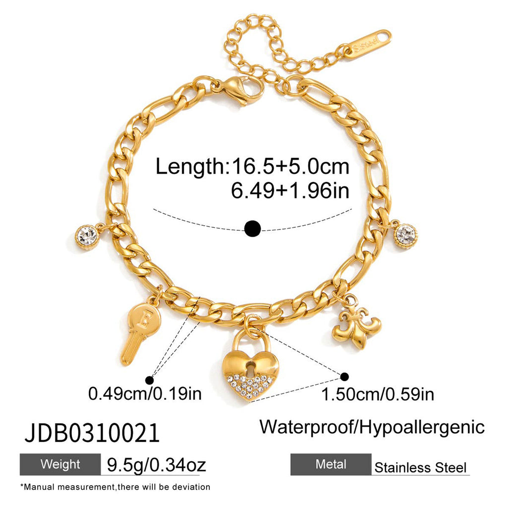 Damen-Armband aus Edelstahl mit weissen Strasssteinen – Bild 1 | LuxeStyle