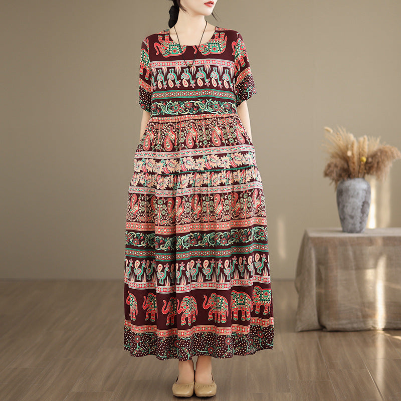 Figurbetontes Vintage Maxikleid im Ethno-Stil – Bild 6 | LuxeStyle