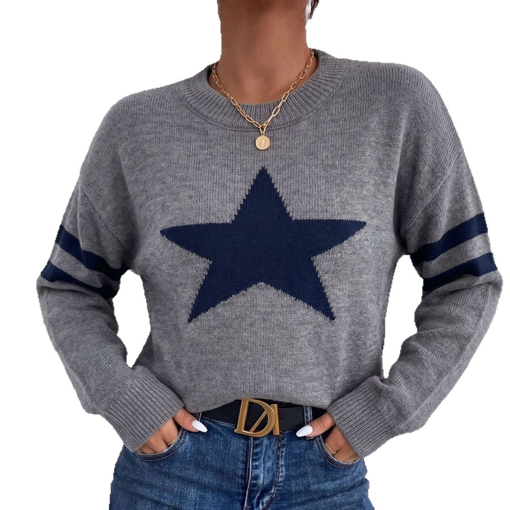 Jacquard-Strickpullover mit Sternenmuster