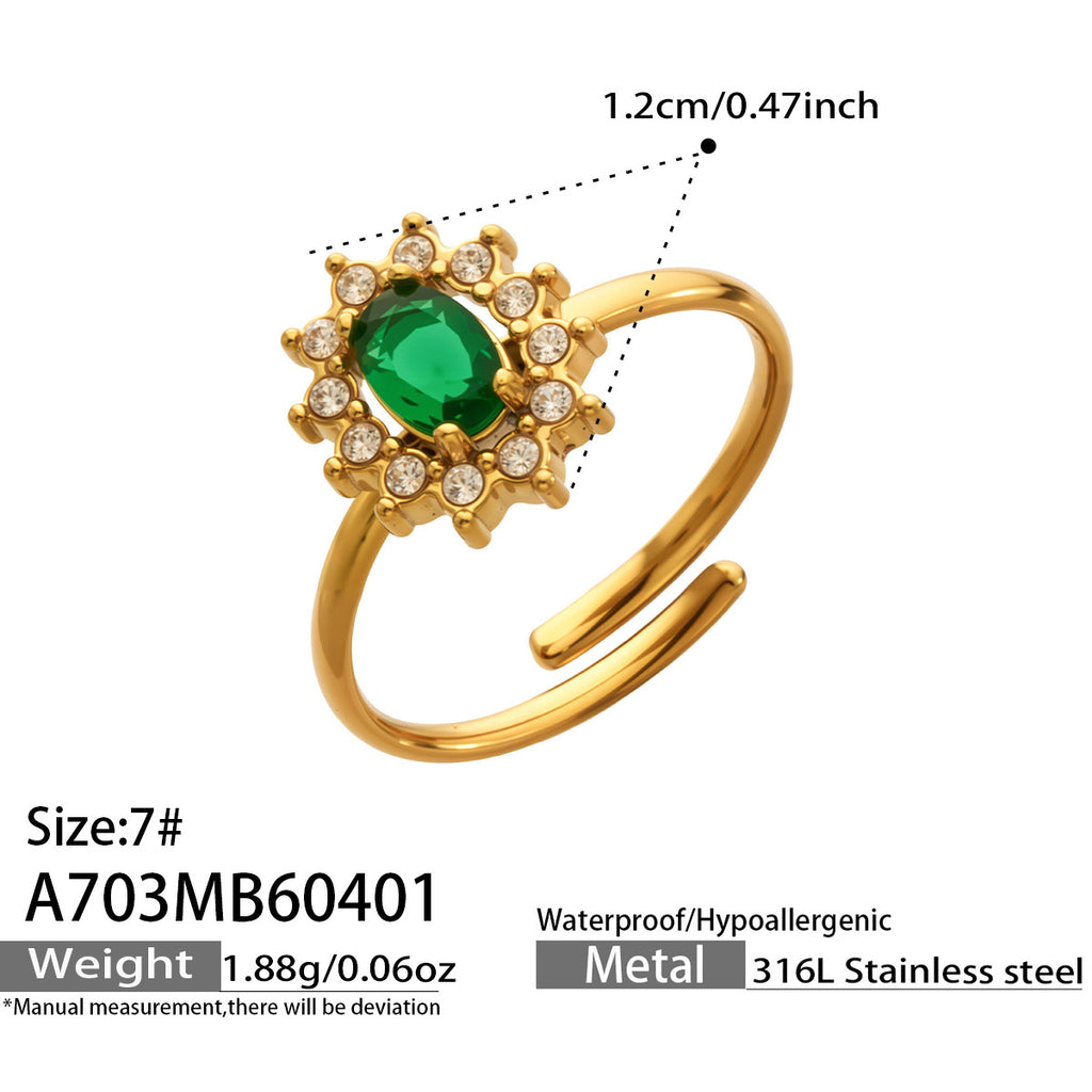 Sonnenblumen-Ring mit Zirkonia, vergoldet – Bild 12 | LuxeStyle