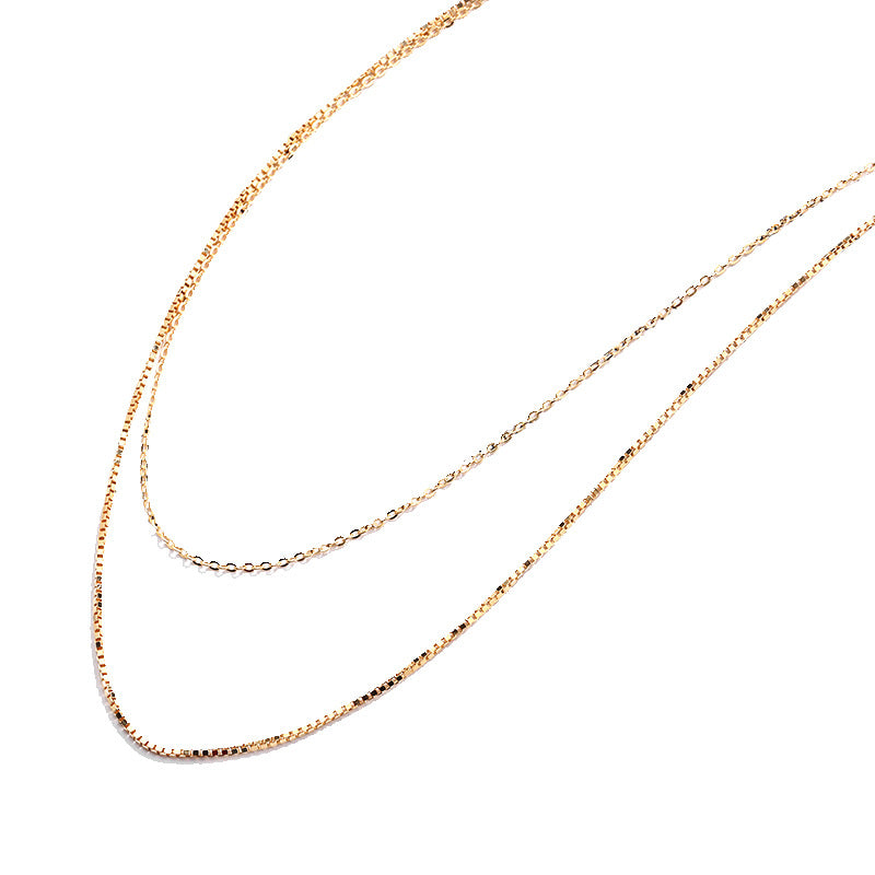Doppellagige 925er Silber Halskette mit Wellen-Design