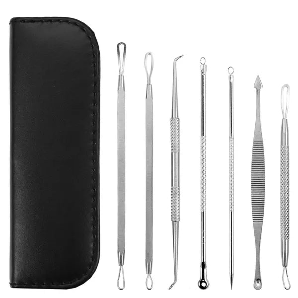 Mitesser-Entferner-Set aus Edelstahl, 7-teilig – Ansicht 2
