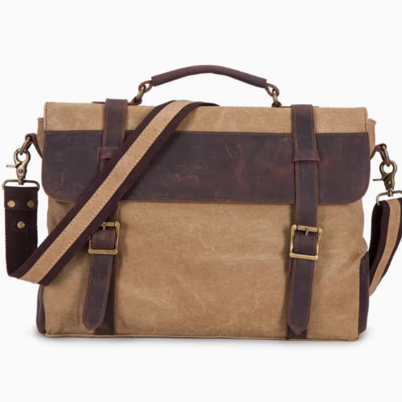 Vintage Messenger Bag aus Canvas und Leder – Bild 3 | LuxeStyle