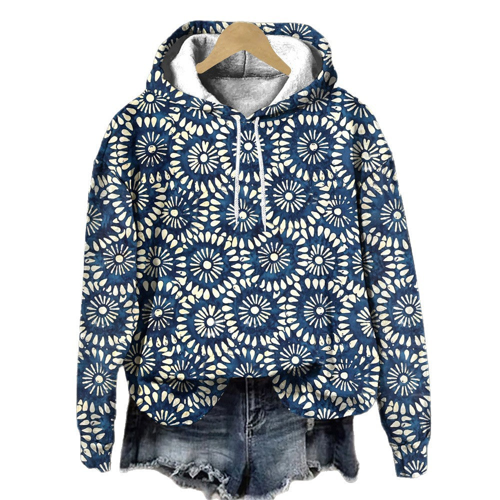 Eleganter Blumen-Hoodie für Damen