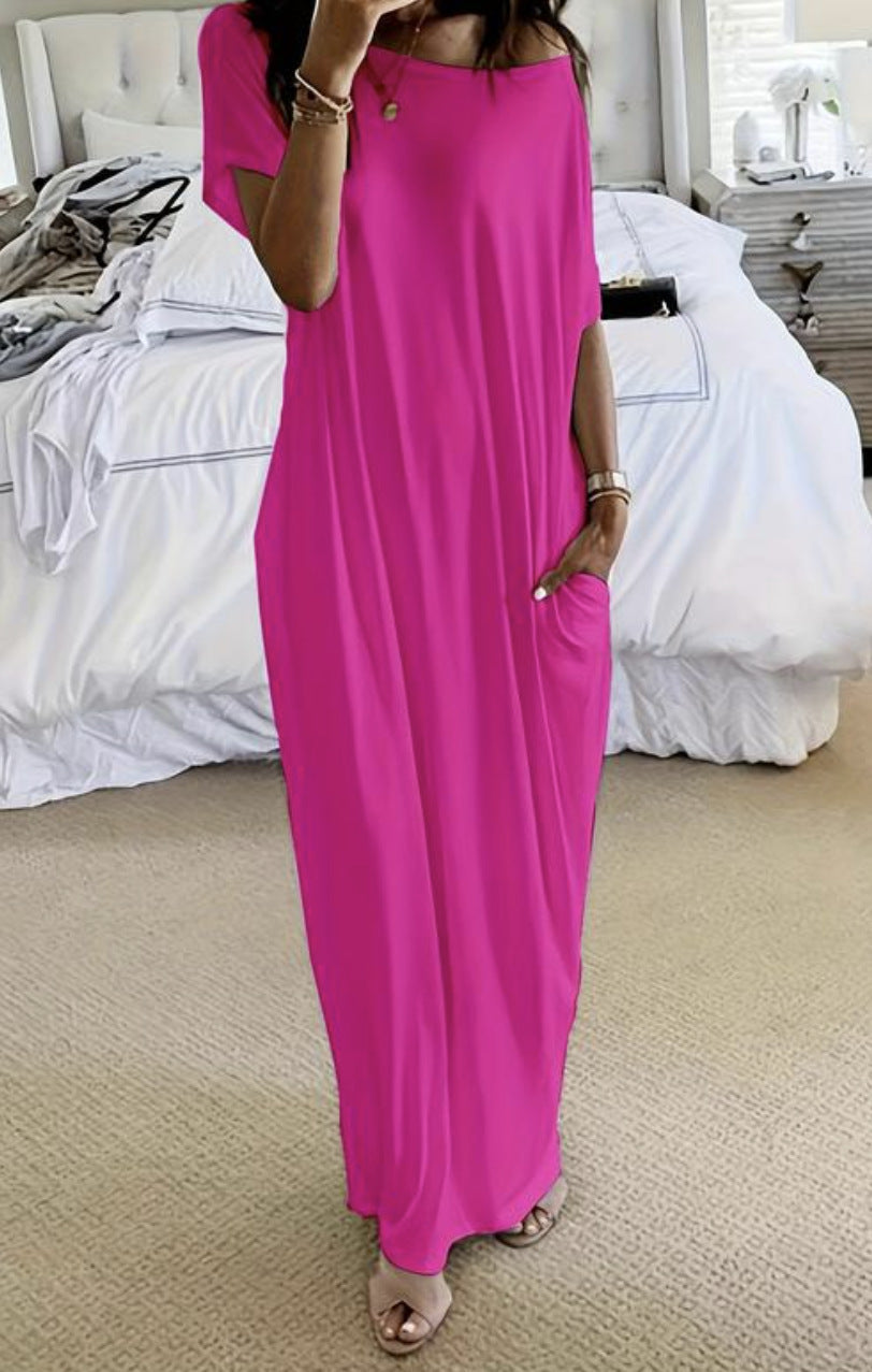Elegantes Maxikleid mit kurzen Ärmeln – Bild 3 | LuxeStyle