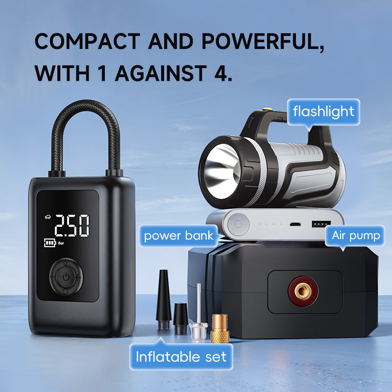 Tragbarer 12V Auto-Kompressor mit Licht