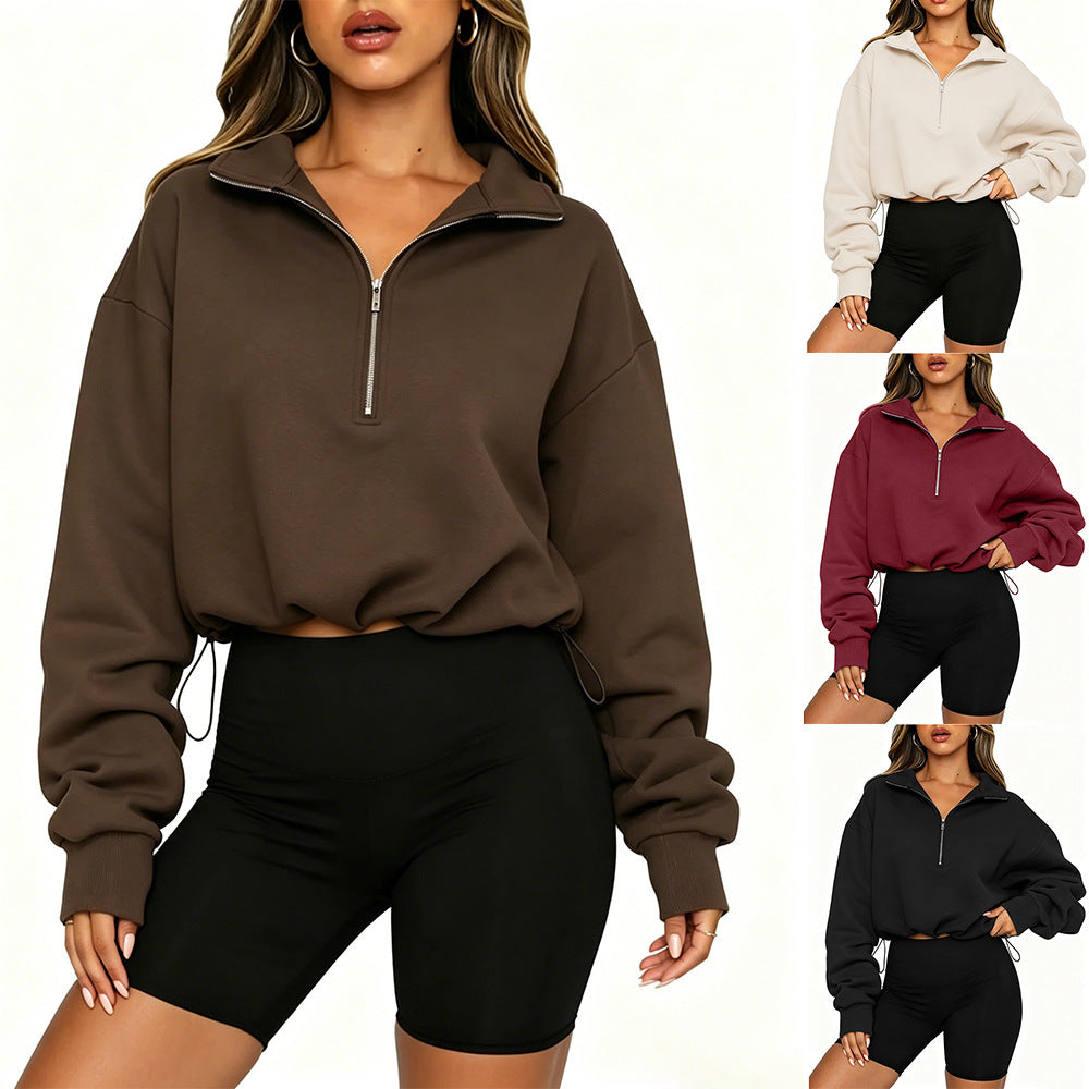 Kapuzenpullover mit Kordelzug und Reissverschluss