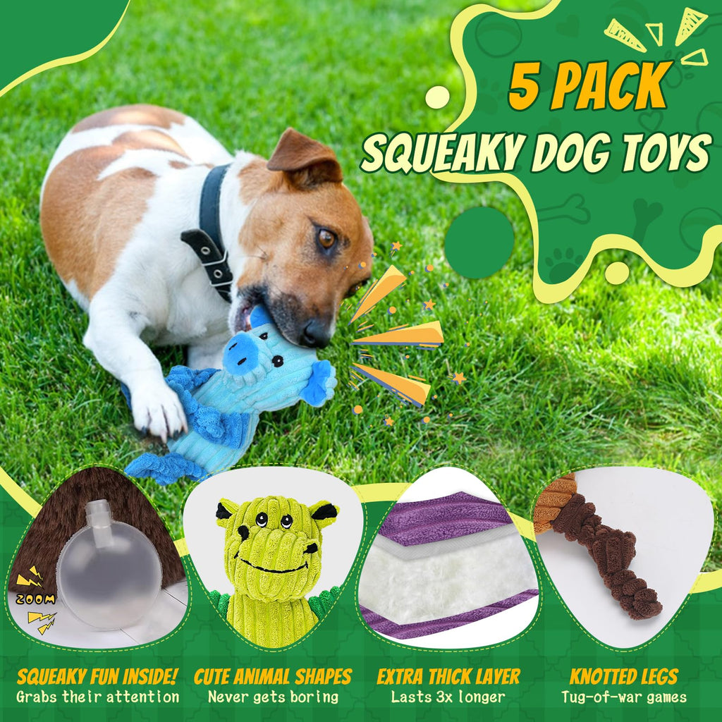 5er-Pack Quietsch-Plüschtiere für Hunde