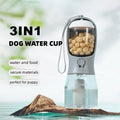 3-in-1 Pet-Flasche mit Wasser, Futter & Müllbeutel