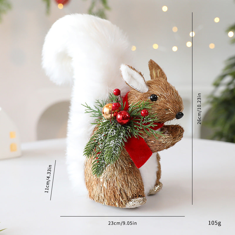 Weihnachtsornamente aus Stroh – Elch, Eichhörnchen, Reh – Bild 2 | LuxeStyle
