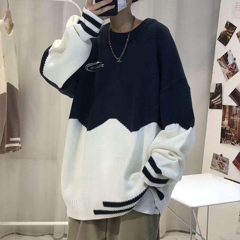 Herren-Strickpullover mit Farbkombinationen