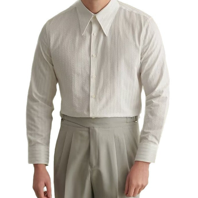 Elegantes Langarmhemd mit Haifischkragen – Ansicht 2