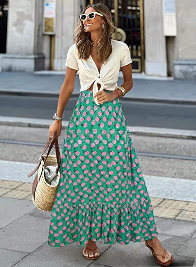 Print-Maxi-Rock im Casual-Stil