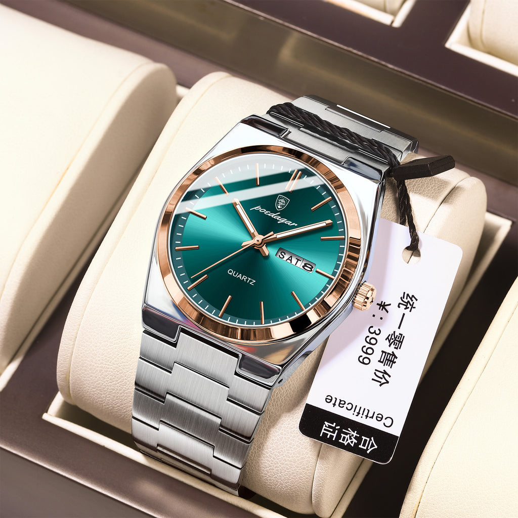 Ultraflache Herrenuhr wasserdicht, leuchtend