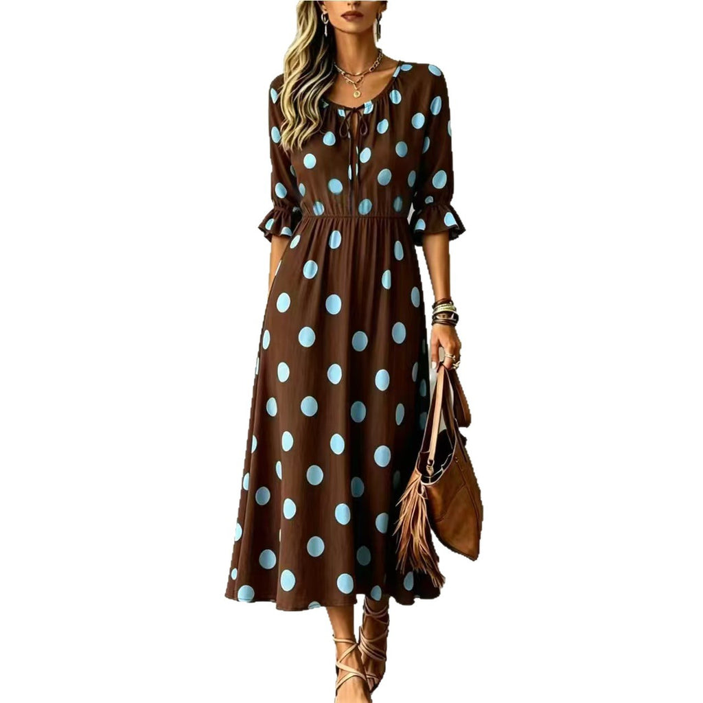 Midikleid mit Wellenmuster