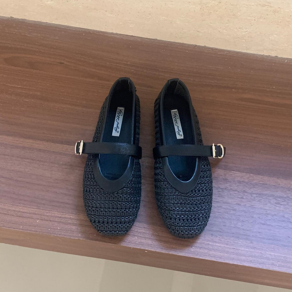 Retro-Balletflats mit Hohlprägung