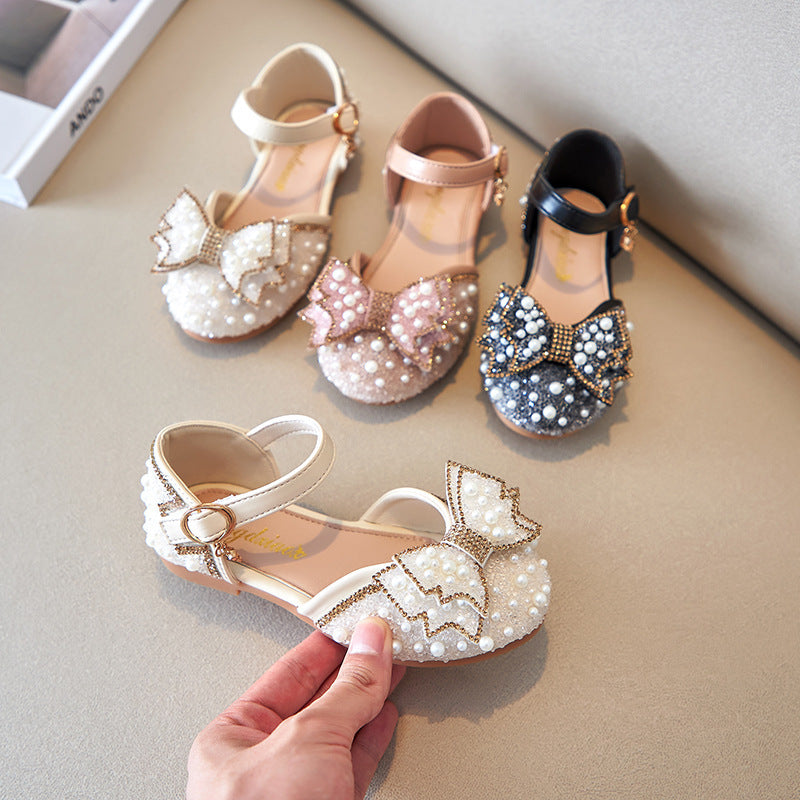Mädchen Prinzessinnen-Pumps mit Perlen und Schleife – Bild 8 | LuxeStyle