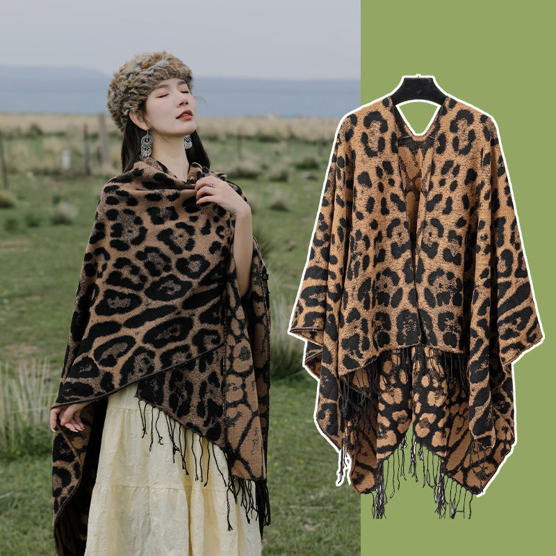 Leopard-Schal aus Faux Cashmere