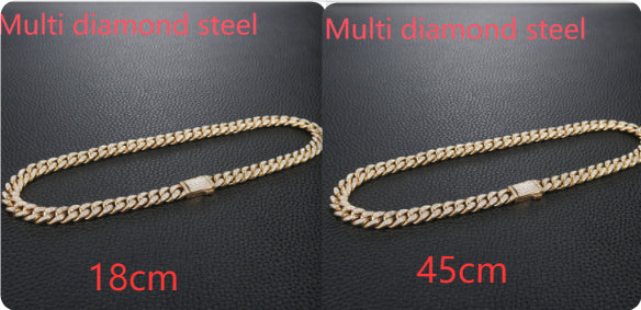 Kubanische Gliederkette mit Strasssteinen