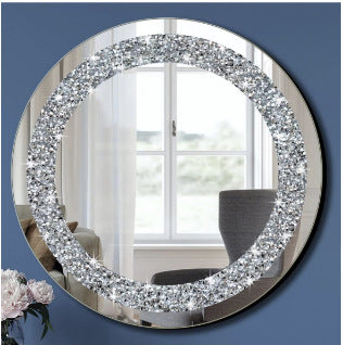 Runder Wandspiegel mit Diamant-Effekt, 30 cm