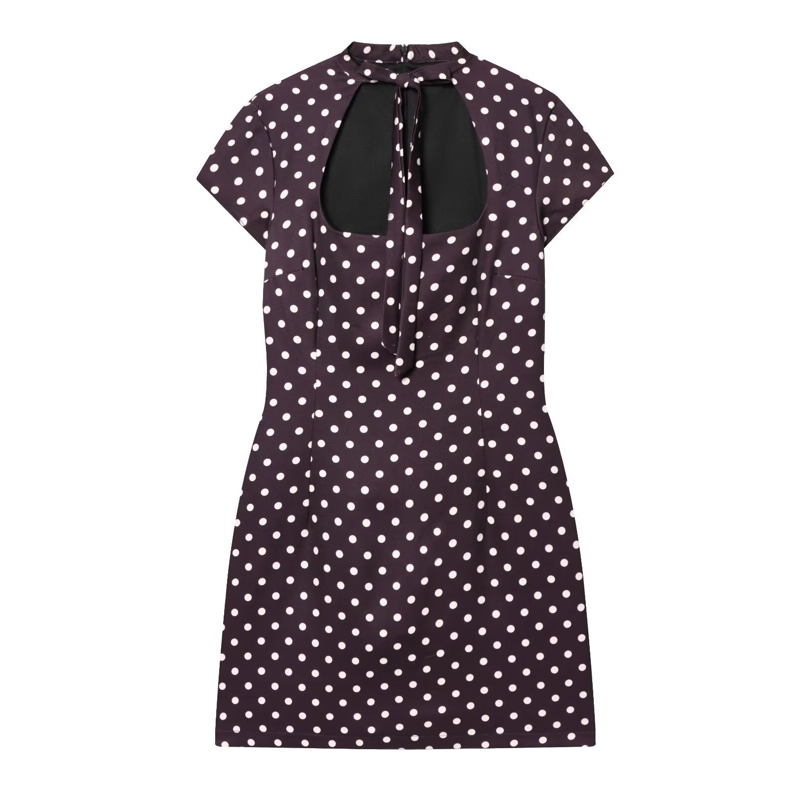Kurzes Polka-Dot Kleid im Hepburn-Stil
