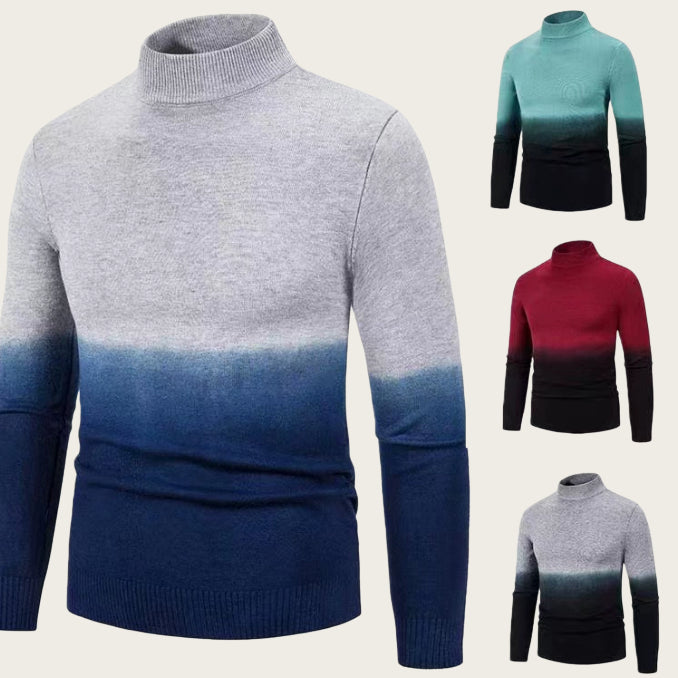 Herren Rollkragenpullover mit Farbverlauf