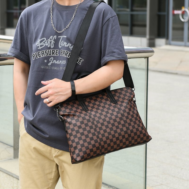 Business-Handtasche Plaid mit Reissverschluss – Bild 5 | LuxeStyle