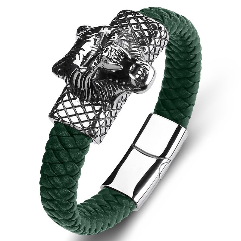 Tiger-Leopard Armband aus Edelstahl und Leder – Bild 11 | LuxeStyle