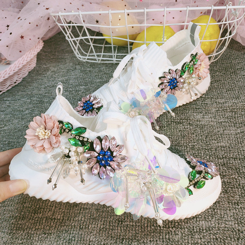 Damen Strick-Sneaker mit Keilabsatz