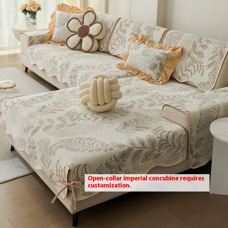 Chenille Sofaüberzug Blumenmuster