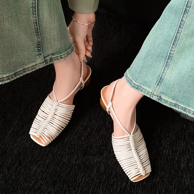 Retro Roman Sandalen mit Chunky Heel – Bild 3 | LuxeStyle