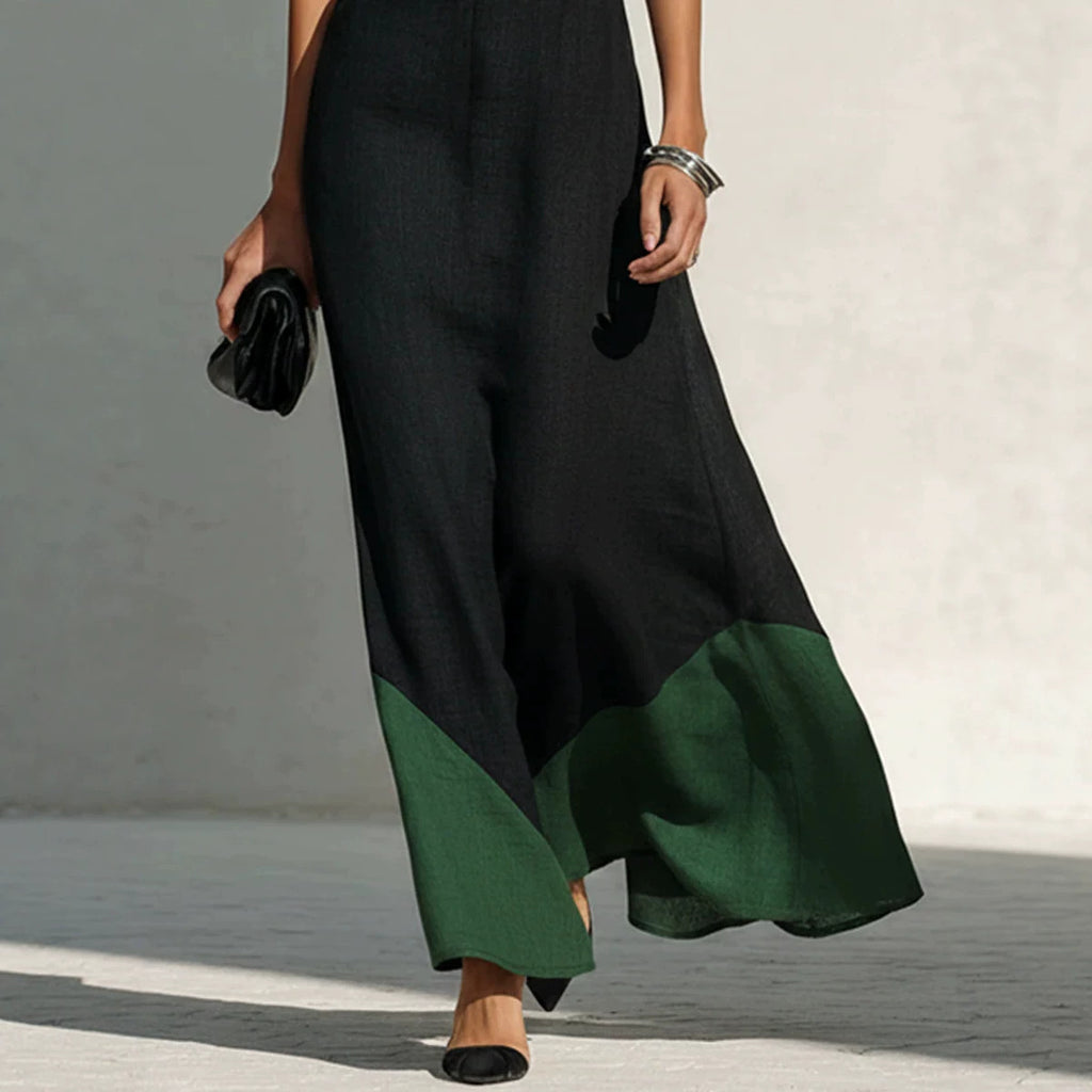 Damen Color-Block Slip Dress mit V-Ausschnitt – Bild 8 | LuxeStyle