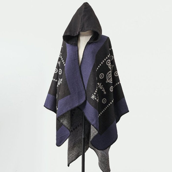 Damen-Cape mit Ethno-Muster und Wärme-Funktion · 130 × 150 cm – Bild 1 | LuxeStyle