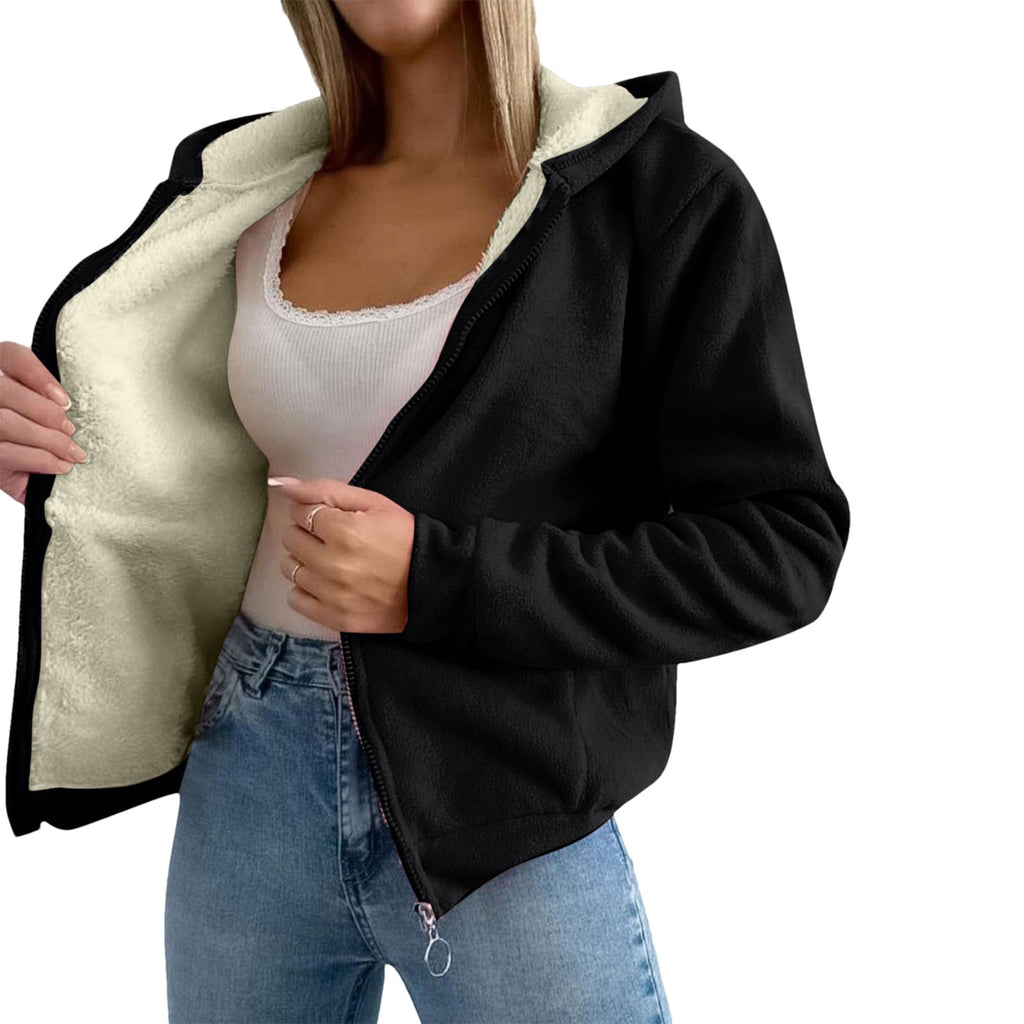Fleecegefütterter Wollmantel in Schwarz – Bild 10 | LuxeStyle