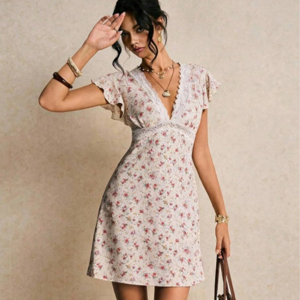 Romantisches Blumenkleid mit Spitze – Bild 7 | LuxeStyle